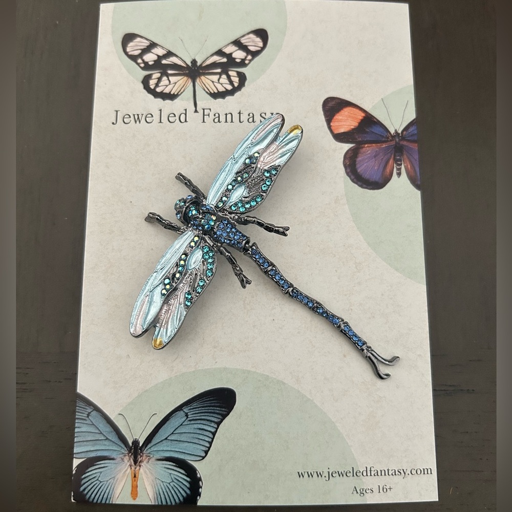 Jeweled Fantasy XL DragonflyBrooch